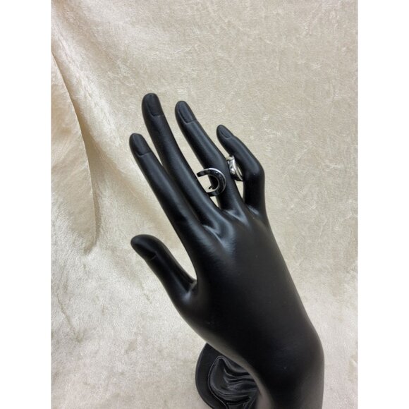 Vintage Unisex Double Band Stainless Steel Solid Double Loop Ring - Picture 2 of 7